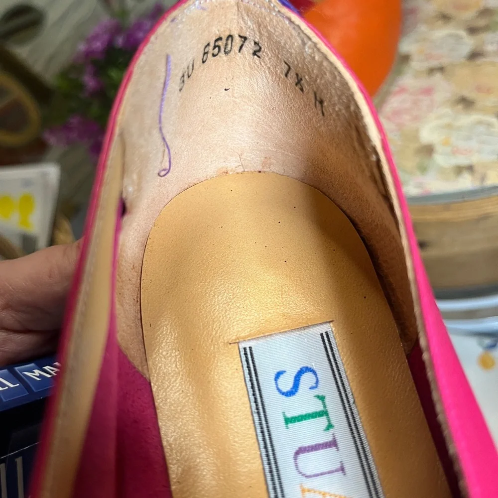 Vintage Stuart FINE leather color-block flats, made in Spain, size 7.5 M
